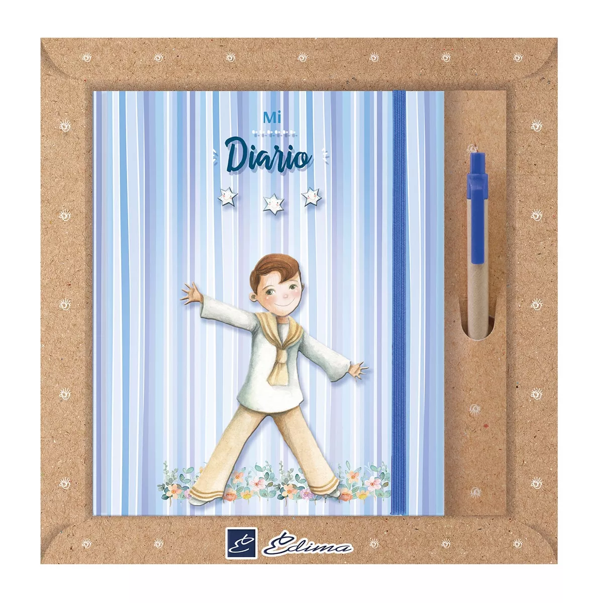 Edima - Diario Comunión Niño Rayas Azul En Oferta Edima - Diario Comunión Niño Rayas Azul Barato