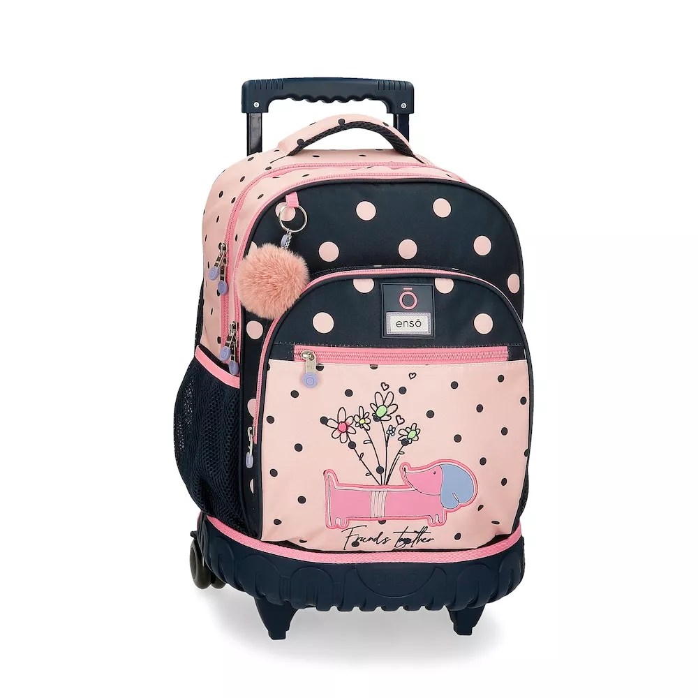 Enso - Mochila Con Ruedas Friends Together Dos Compartimentos Con Bolsillos Laterales En Oferta Enso - Mochila Con Ruedas Friends Together Dos Compartimentos Con Bolsillos Laterales Barato
