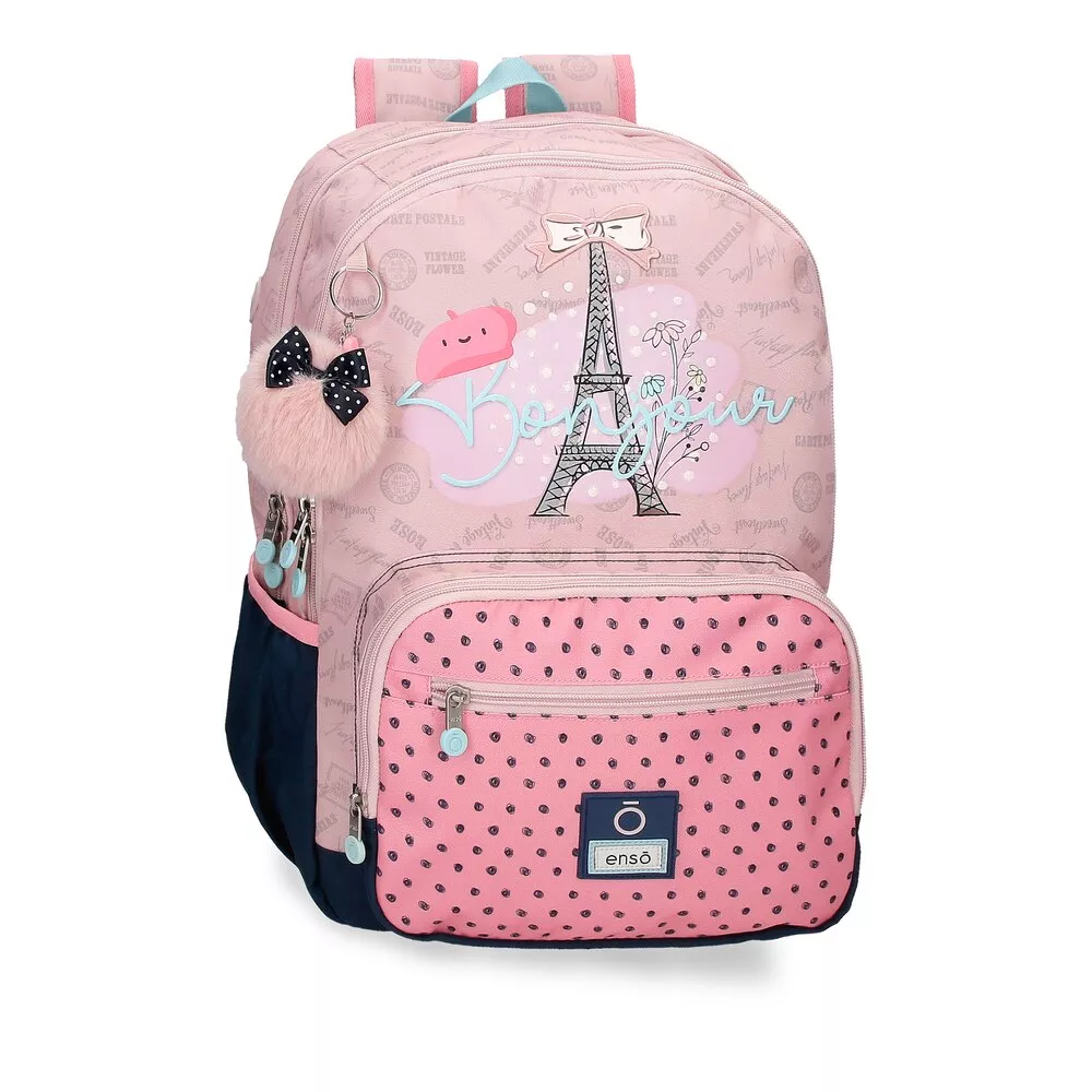 Enso - Mochila Para Niña Bonjour Con Dos Compartimentos Y Pompón De Lacito En Oferta Enso - Mochila Para Niña Bonjour Con Dos Compartimentos Y Pompón De Lacito Barato