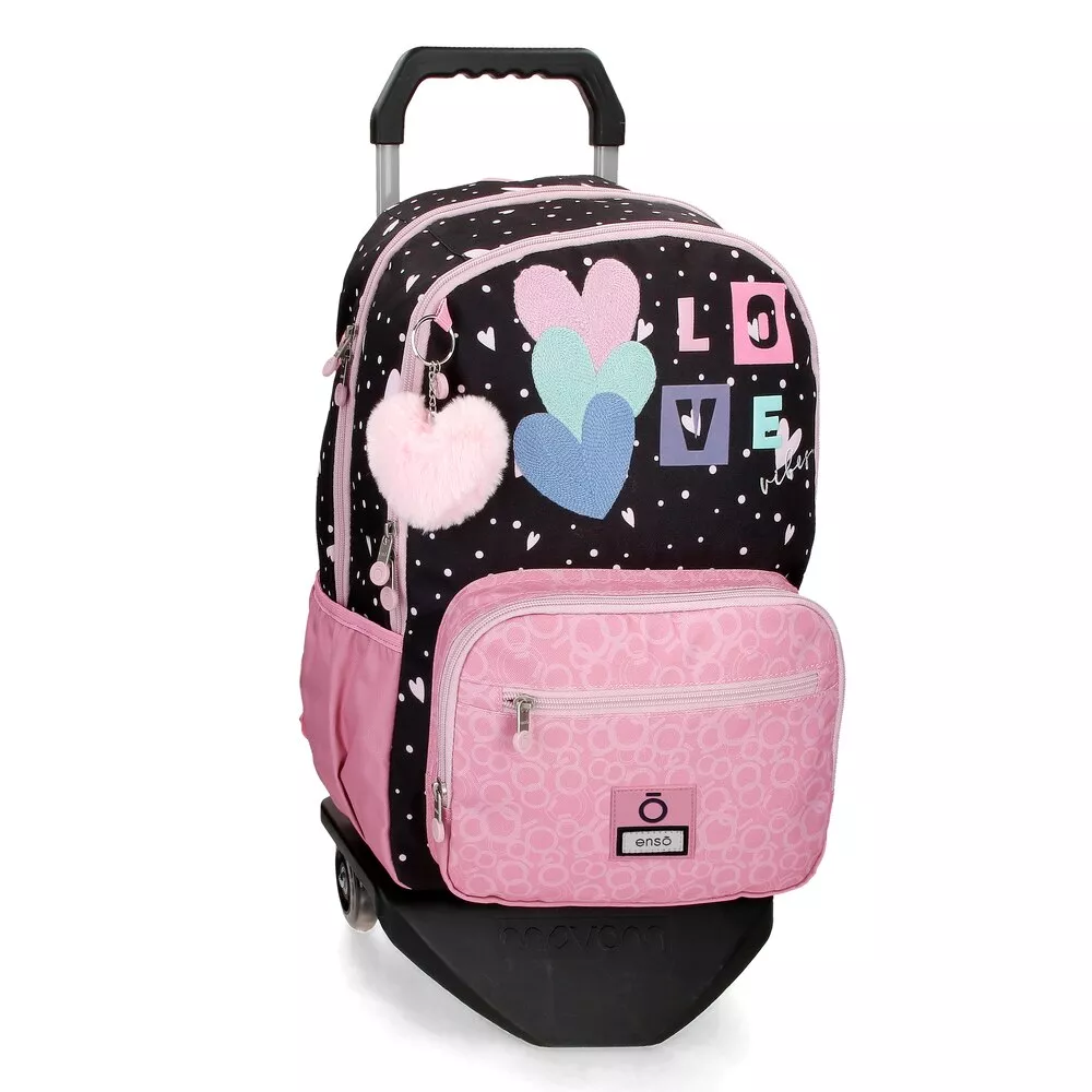 Enso - Mochila Para Niña Love Vibes Dos Compartimentos Con Carro barato