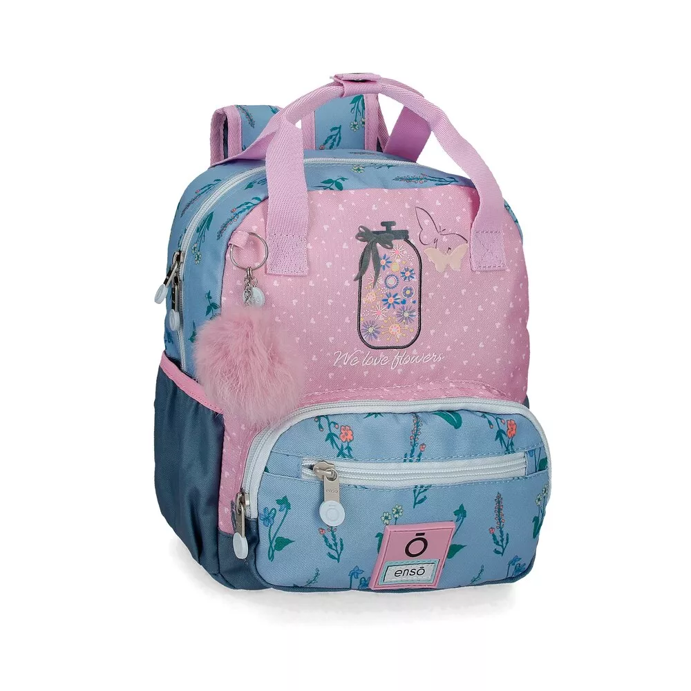 Enso - Mochila Pequeña We Love Flowers Con Llavero Pompón En Oferta Enso - Mochila Pequeña We Love Flowers Con Llavero Pompón Barato