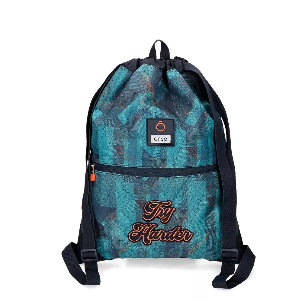 Enso - Mochila Saco Para Niño Try Harder Con Bolsillo Frontal barato