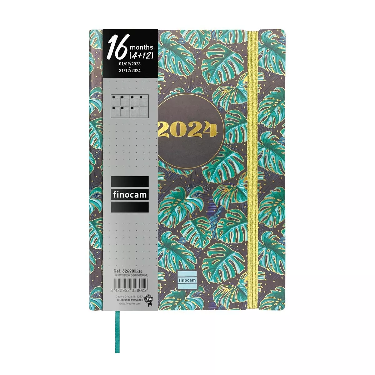 FINOCAM - Agenda 16 Meses Septiembre 2023-diciembre 2024 Dotted Y10-140x204 Semana Vista Horizontal Monstera Multilingüe barato