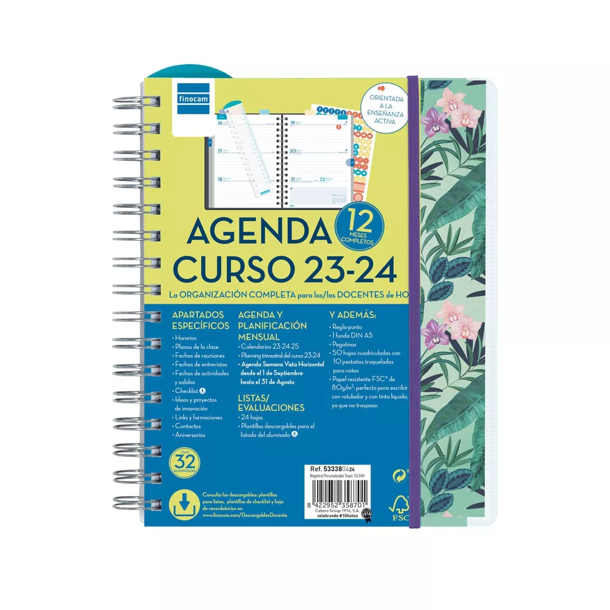 Finocam - Agenda Para El Docente Curso 2023-2024 Magistral 1/4-155X212 Semana Vista Horizontal Personalizable Tropic En Oferta Finocam - Agenda Para El Docente Curso 2023-2024 Magistral 1/4-155X212 Semana Vista Horizontal Personalizable Tropic Barato