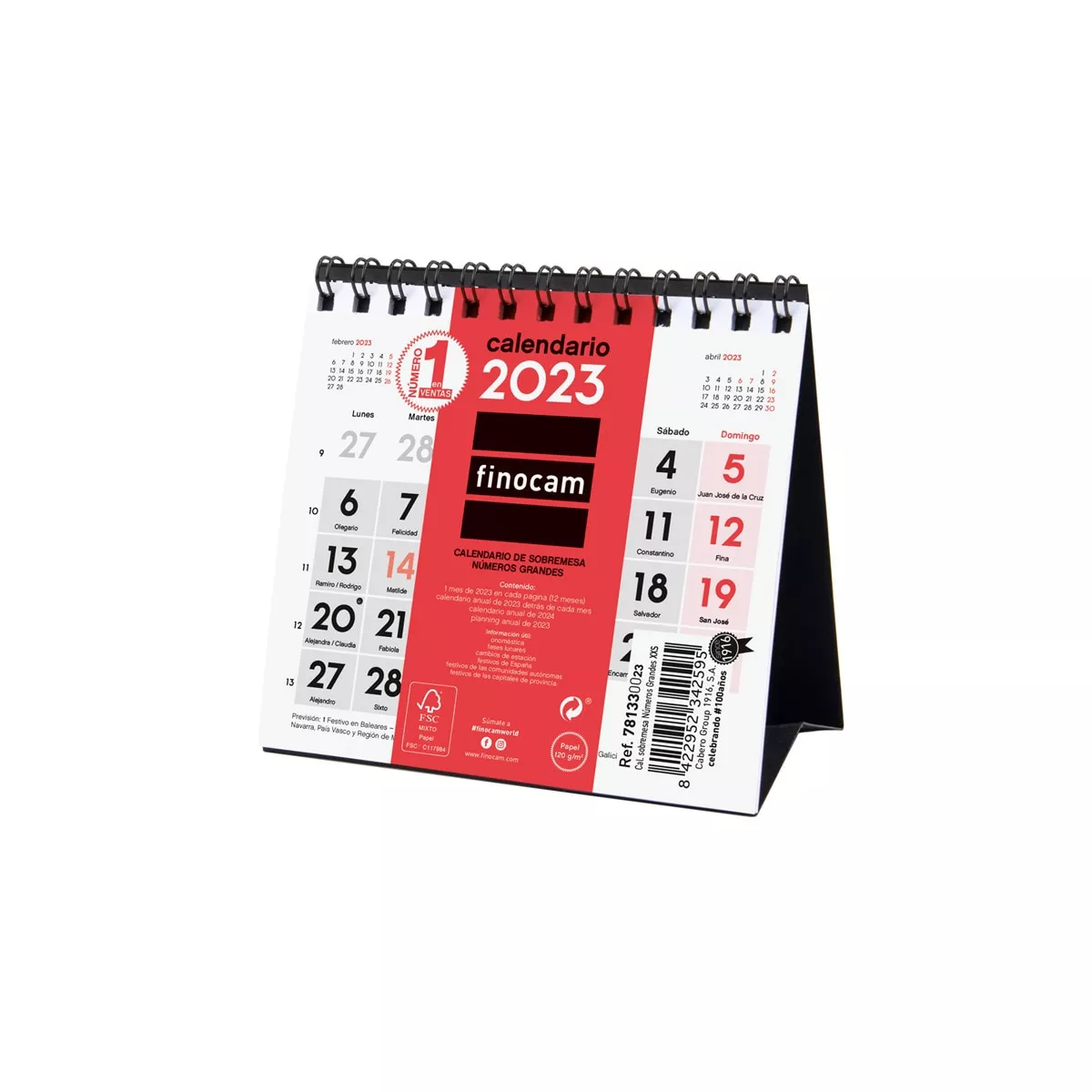 Finocam - Calendario Sobremesa 2023 Xxs - 110X100 Números Grandes En Oferta Finocam - Calendario Sobremesa 2023 Xxs - 110X100 Números Grandes Barato