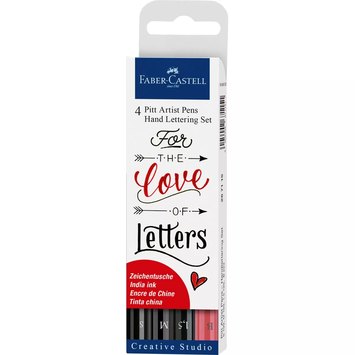 Faber-Castell - Estuche 4 Rotuladores Hand Lettering Pitt Artist Pen Faber Castell Multicolor barato