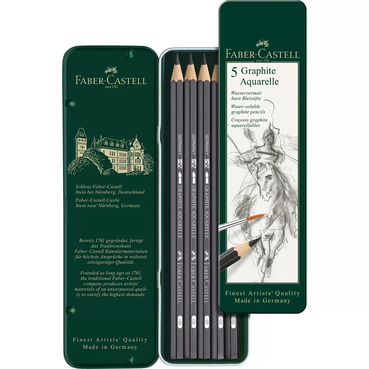 Faber-Castell - Estuche 5 Lápiz Acualerables GRAPHITE AQUARELLE barato