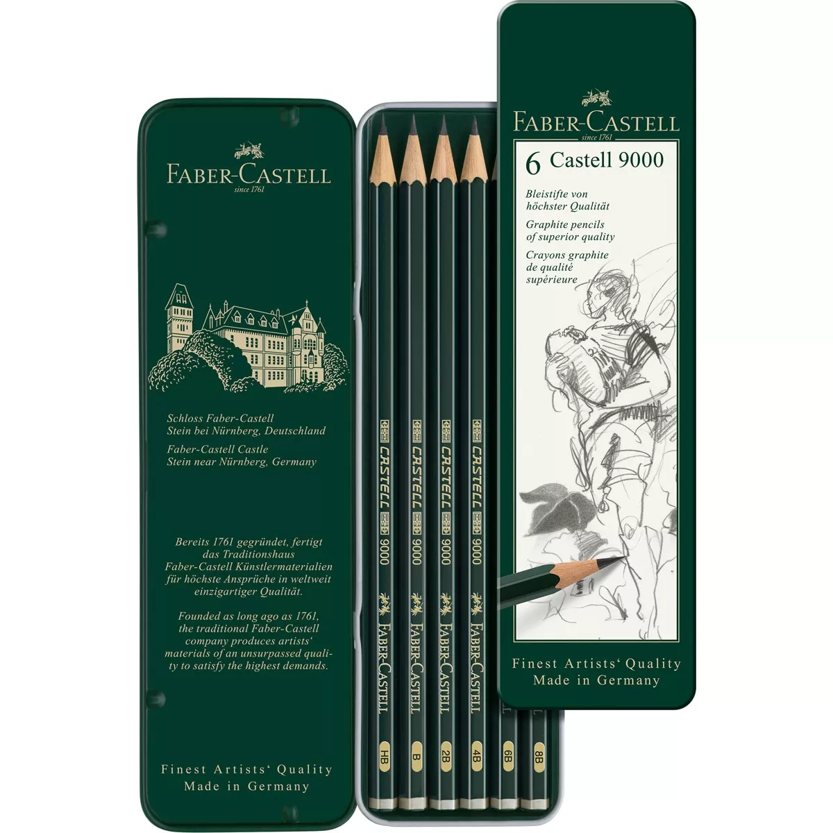 Faber-Castell - Estuche 6 Lápices CASTELL 9000 barato