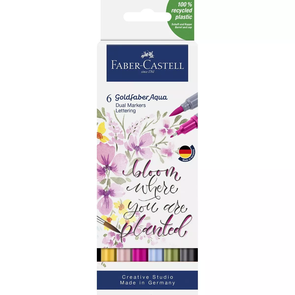 Faber-Castell - Estuche 6 Rotuladores Doble Punta Acualerable GoldFaber Aqua Dual Marker Multicolor barato
