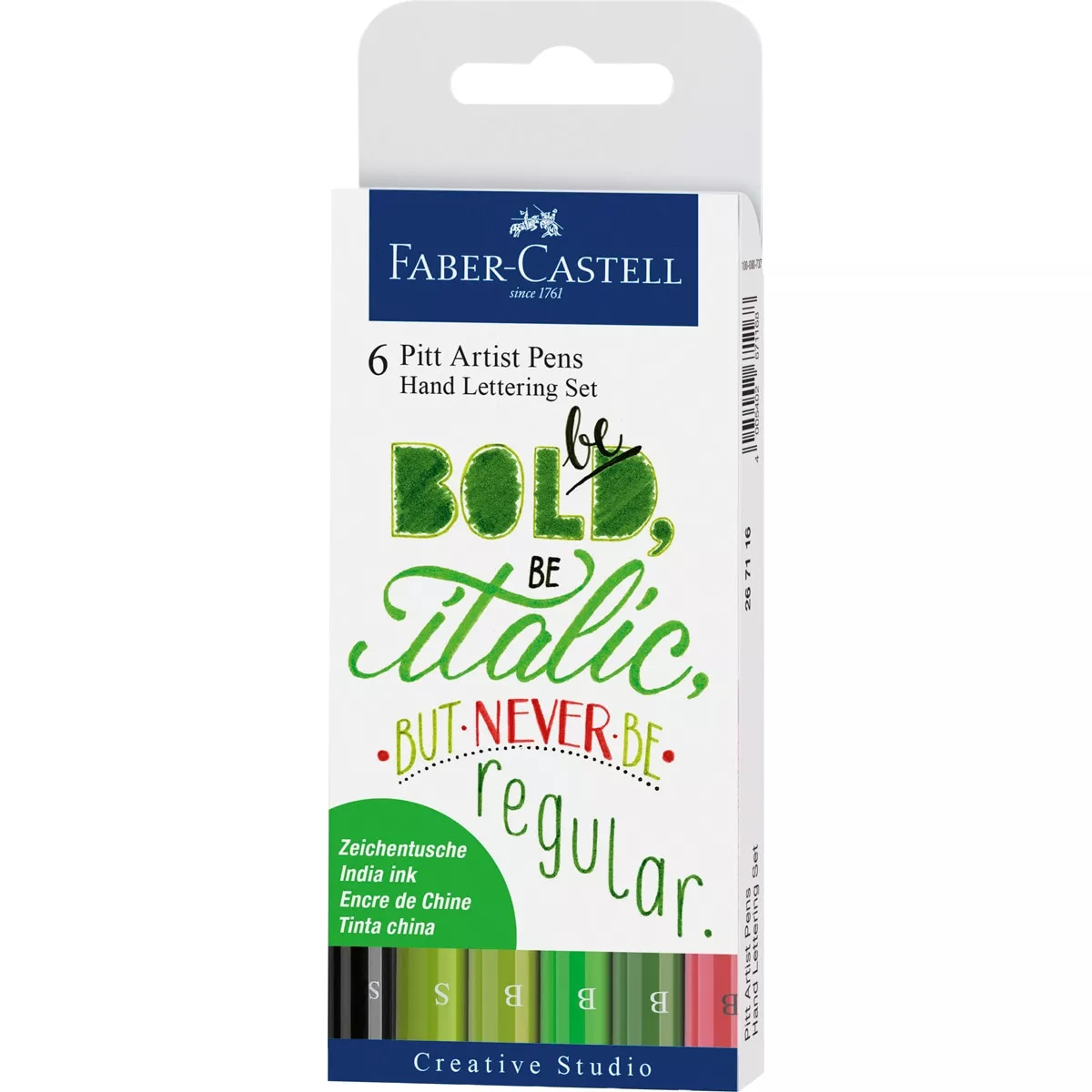Faber-Castell - Estuche 6 Rotuladores Hand Lettering Con Pitt Artist Pen Faber Castell Verde Multicolor En Oferta Faber-Castell - Estuche 6 Rotuladores Hand Lettering Con Pitt Artist Pen Faber Castell Verde Multicolor Barato