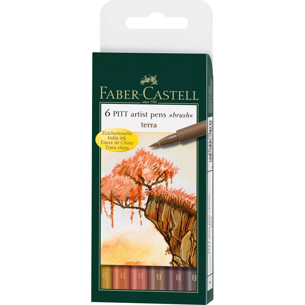 Faber-Castell - Estuche 6 Rotuladores PITT Artist Pen Tierras Multicolor barato