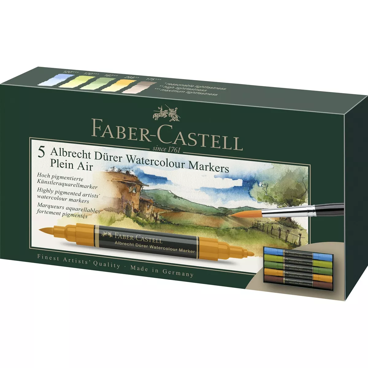 Faber-Castell - Estuche Con 5 Marcadores Acuarelables Albert Dürer Plenairismo En Oferta Faber-Castell - Estuche Con 5 Marcadores Acuarelables Albert Dürer Plenairismo Barato