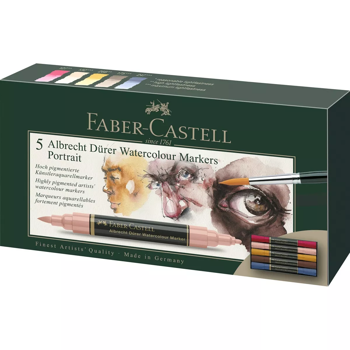 Faber-Castell - Estuche Con 5 Marcadores Acuarelables Albert Dürer Retratos En Oferta Faber-Castell - Estuche Con 5 Marcadores Acuarelables Albert Dürer Retratos Barato