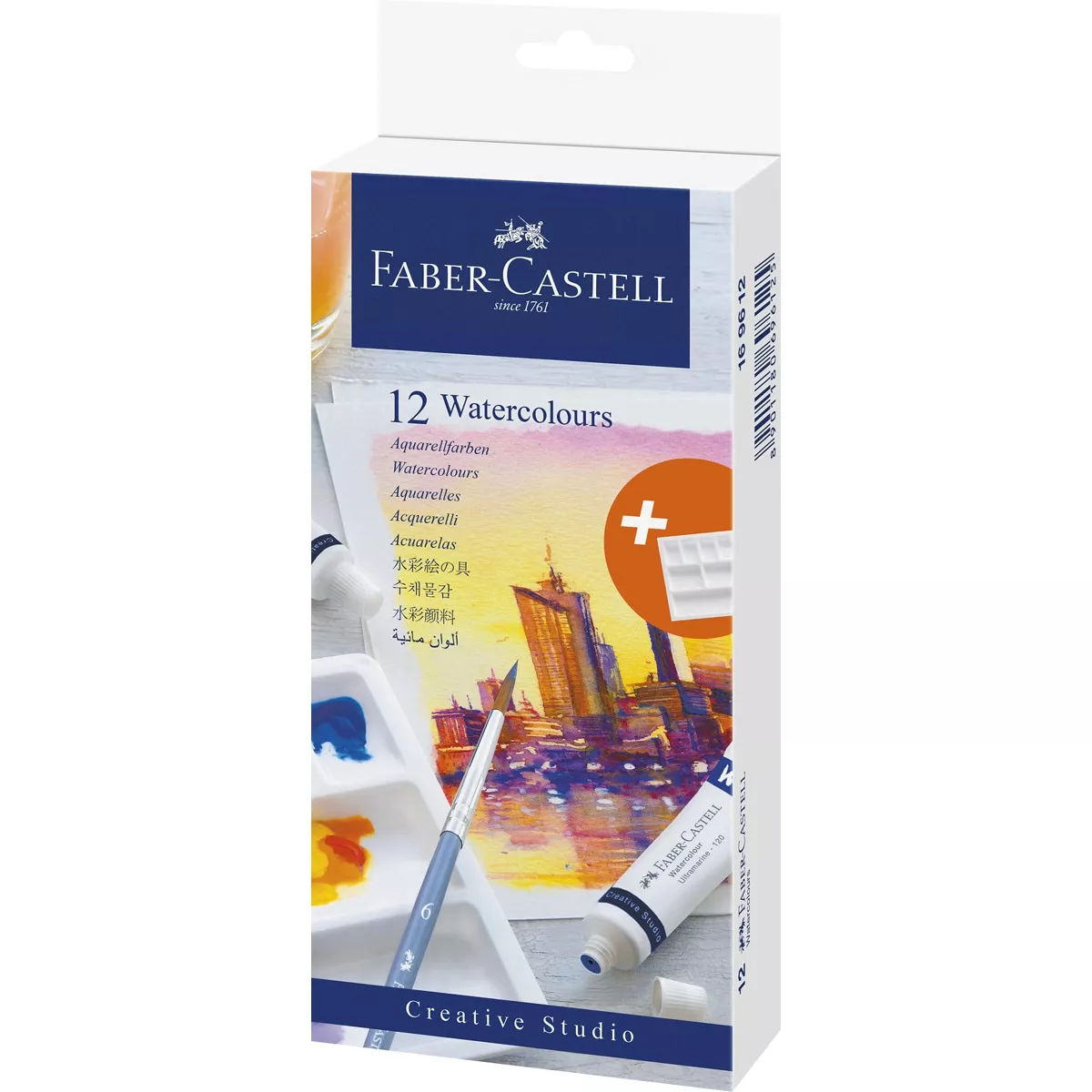 Faber-Castell - Estuche De Cartón Con 12 Tubos De Acuarela Con Paleta De Mezclas barato