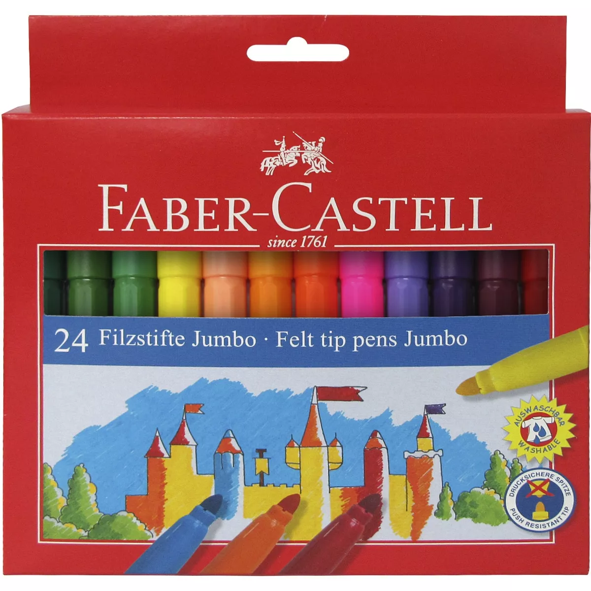 Faber-Castell - Estuche De Cartón Con 24 Rotuladores Escolares Jumbo barato
