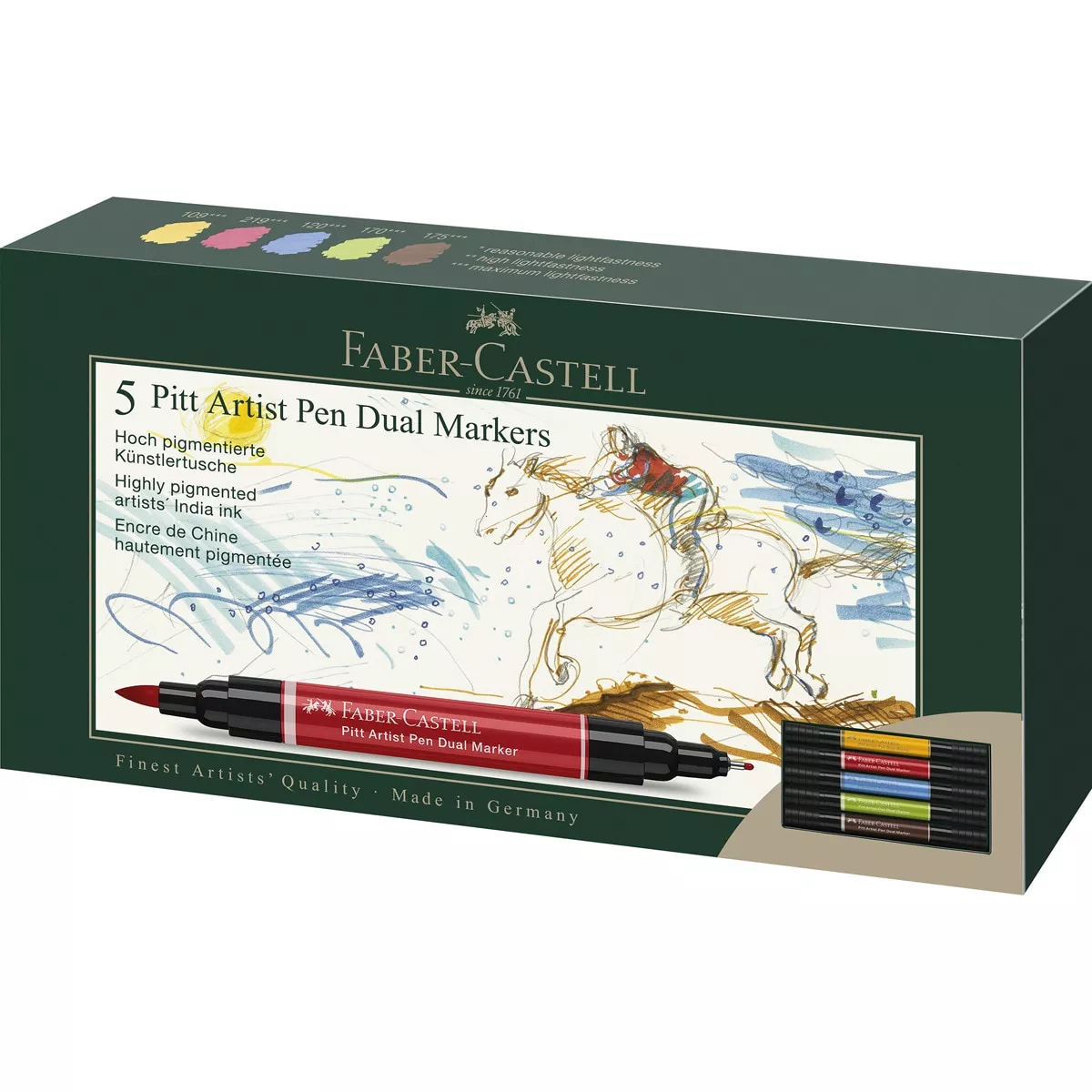 Faber-Castell - Estuche De Cartón Con 5 Rotuladores Pitt Artist Pen Dual Marker Con Doble Punta En Oferta Faber-Castell - Estuche De Cartón Con 5 Rotuladores Pitt Artist Pen Dual Marker Con Doble Punta Barato