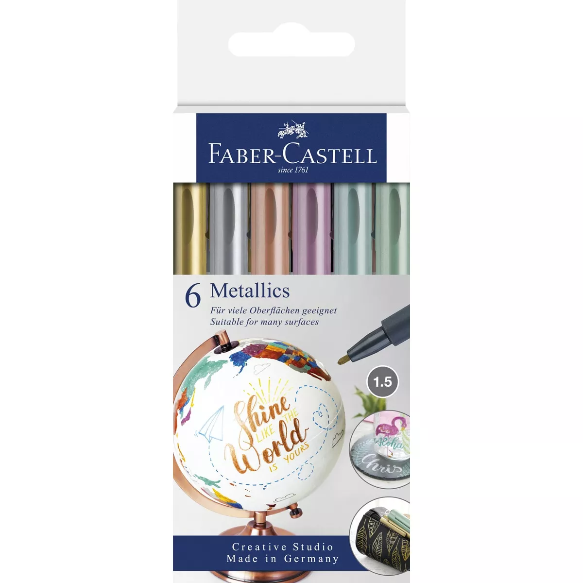 Faber-Castell - Estuche De Cartón Con 6 Colores Metálicos Surtidos barato
