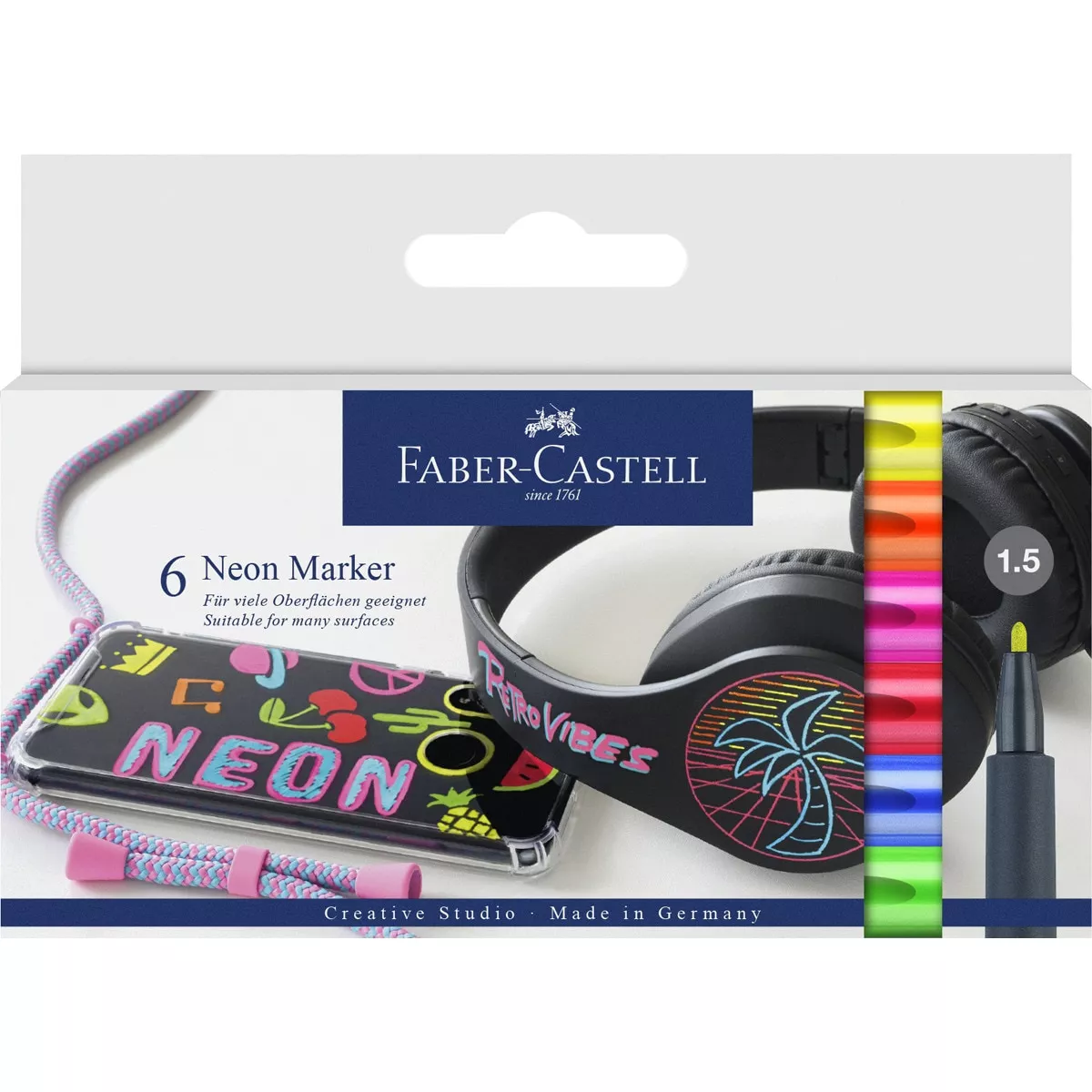 Faber-Castell - Estuche De Cartón Con 6 Rotulador Colores Neón En Oferta Faber-Castell - Estuche De Cartón Con 6 Rotulador Colores Neón Barato