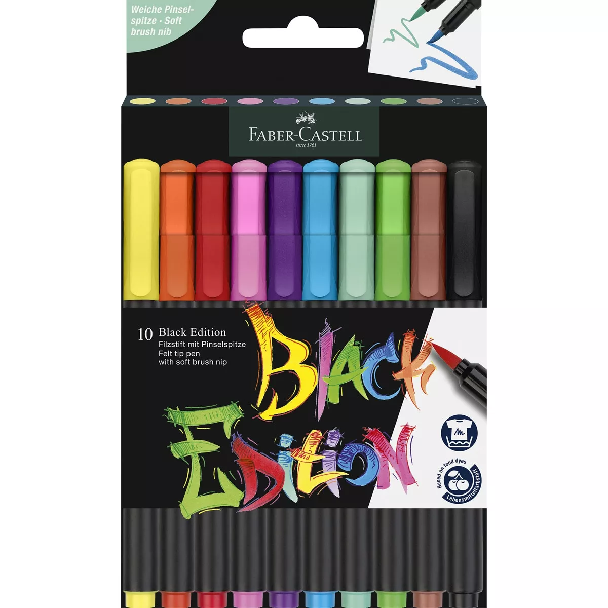 Faber-Castell - Estuche De Cartón De 10 Rotulador Black Edition Punta De Pincel En Oferta Faber-Castell - Estuche De Cartón De 10 Rotulador Black Edition Punta De Pincel Barato