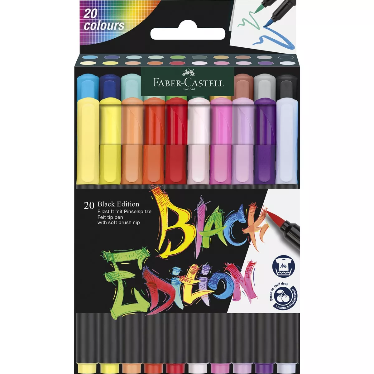 Faber-Castell - Estuche De Cartón De 20 Rotulador Black Edition Punta De Pincel En Oferta Faber-Castell - Estuche De Cartón De 20 Rotulador Black Edition Punta De Pincel Barato