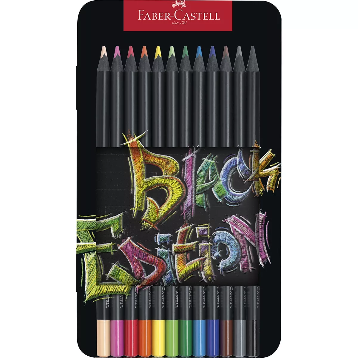 Faber-Castell - Estuche De Metal 12 Lapiceros Mina Super Suave Colores Brillante Black Edition Multicolor En Oferta Faber-Castell - Estuche De Metal 12 Lapiceros Mina Super Suave Colores Brillante Black Edition Multicolor Barato