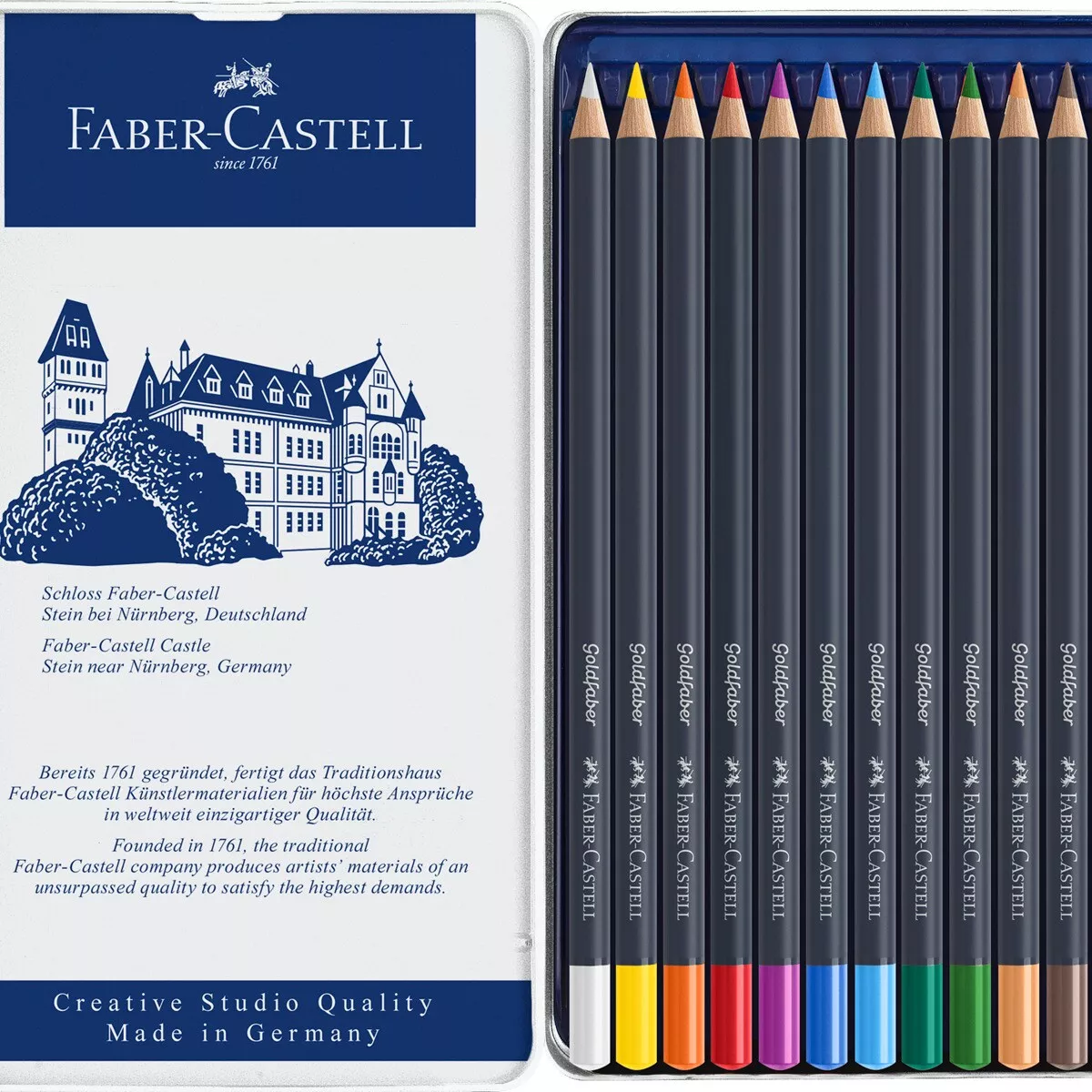 Faber-Castell - Estuche De Metal 12 Lápices Permanente Goldfaber Faber Castell Multicolor En Oferta Faber-Castell - Estuche De Metal 12 Lápices Permanente Goldfaber Faber Castell Multicolor Barato