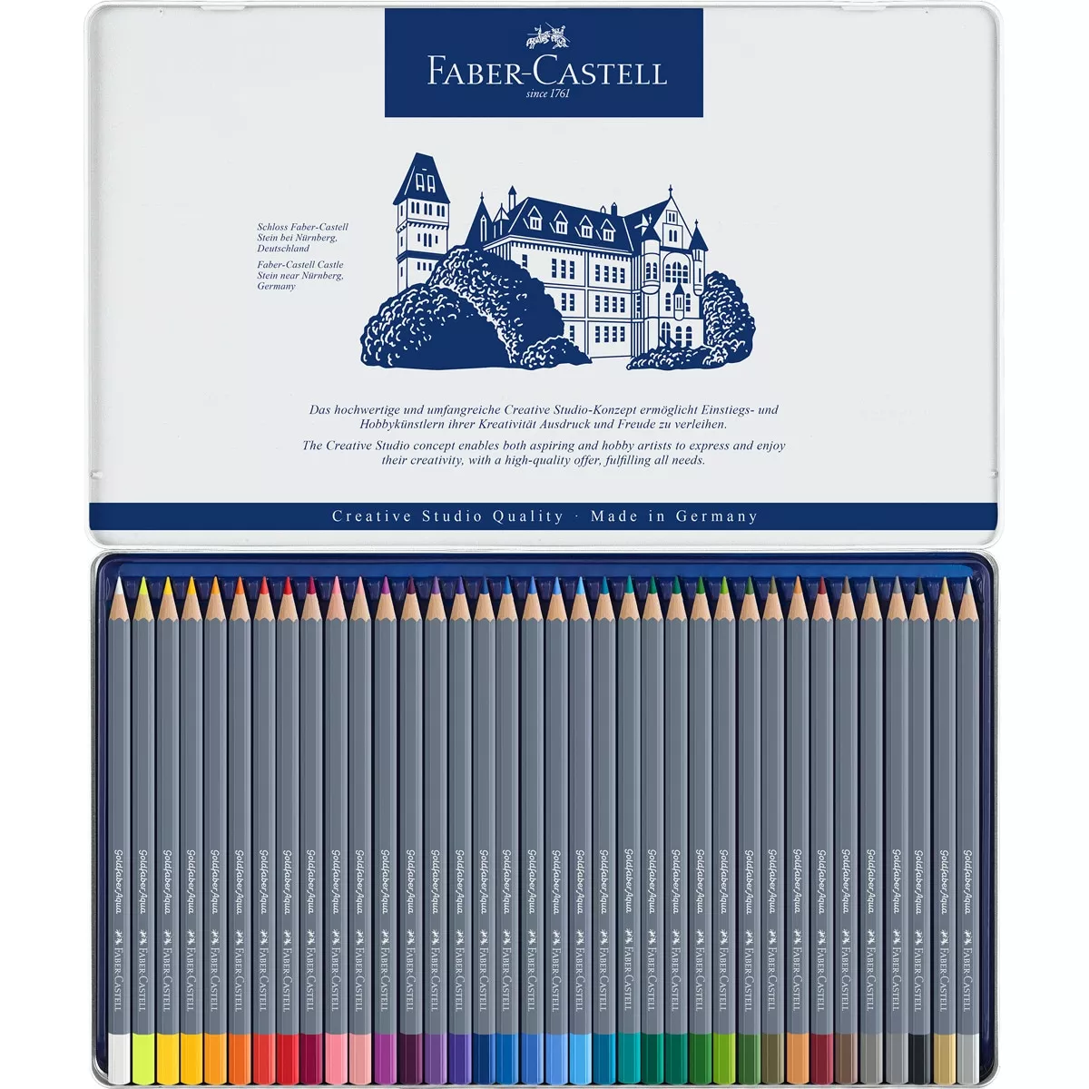 Faber-Castell - Estuche De Metal Con 36 Lápices Acuarelables Goldfaber En Oferta Faber-Castell - Estuche De Metal Con 36 Lápices Acuarelables Goldfaber Barato