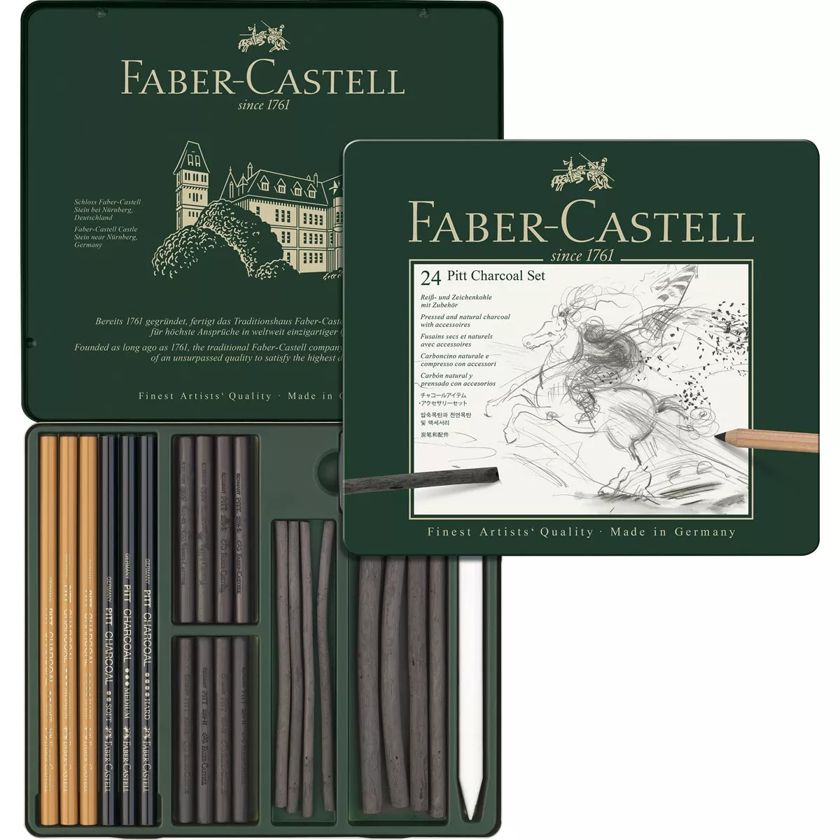 Faber-Castell - Estuche De Metal Pitt Carboncillo 24 Piezas Faber Castell En Oferta Faber-Castell - Estuche De Metal Pitt Carboncillo 24 Piezas Faber Castell Barato