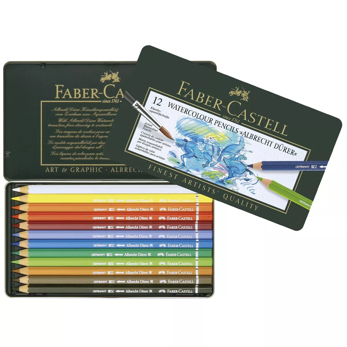 Faber-Castell - Estuche Metal 12 Lápices Acuarelables Albrecht Dürer Faber Castell En Oferta Faber-Castell - Estuche Metal 12 Lápices Acuarelables Albrecht Dürer Faber Castell Barato