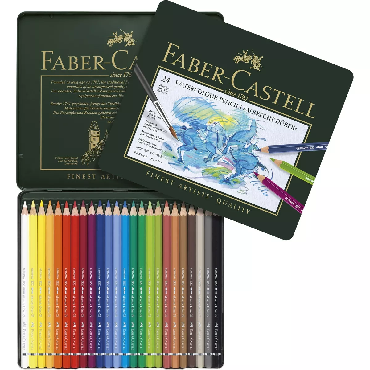 Faber-Castell - Estuche Metal 24 Lápices Acuarelables Albert Dürer De barato