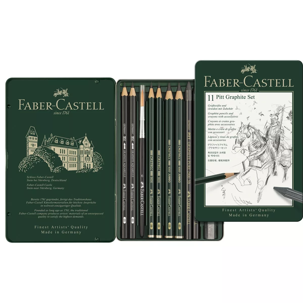 Faber-Castell - Estuche Metal PITT Graphite 11 Piezas Faber Castell barato