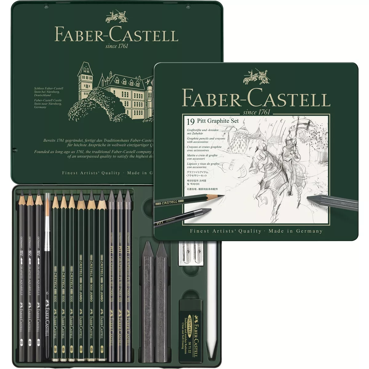 Faber-Castell - Estuche Metal Pitt Graphite 19 Piezas Faber Castell En Oferta Faber-Castell - Estuche Metal Pitt Graphite 19 Piezas Faber Castell Barato
