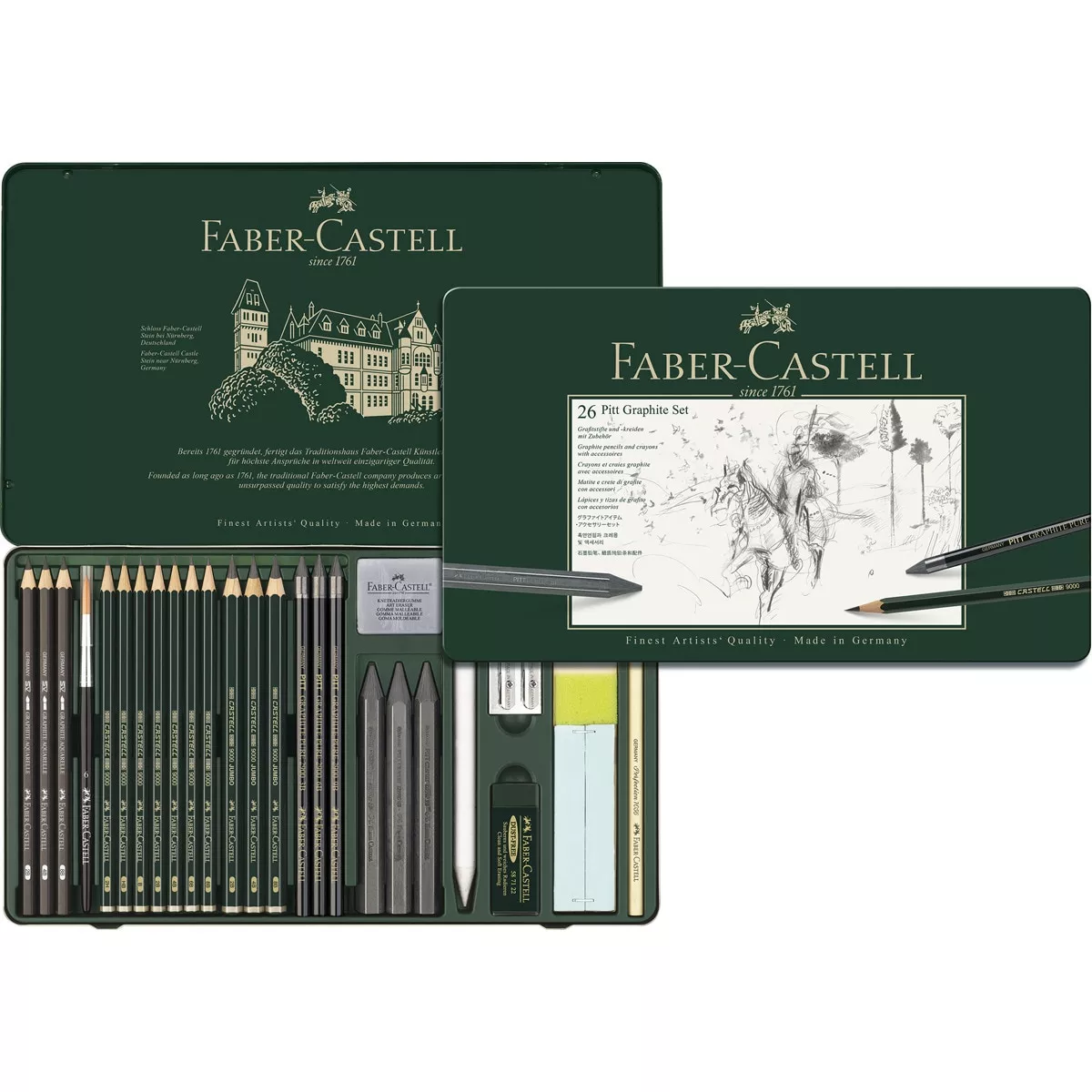 Faber-Castell - Estuche Metal Pitt Graphite 26 Piezas Faber Castell En Oferta Faber-Castell - Estuche Metal Pitt Graphite 26 Piezas Faber Castell Barato