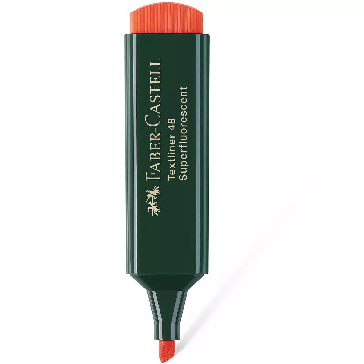 Faber-Castell - Marcador Texliner 48 Punta Biselada Tinta Base Al Agua Recargable Naranja Neón barato