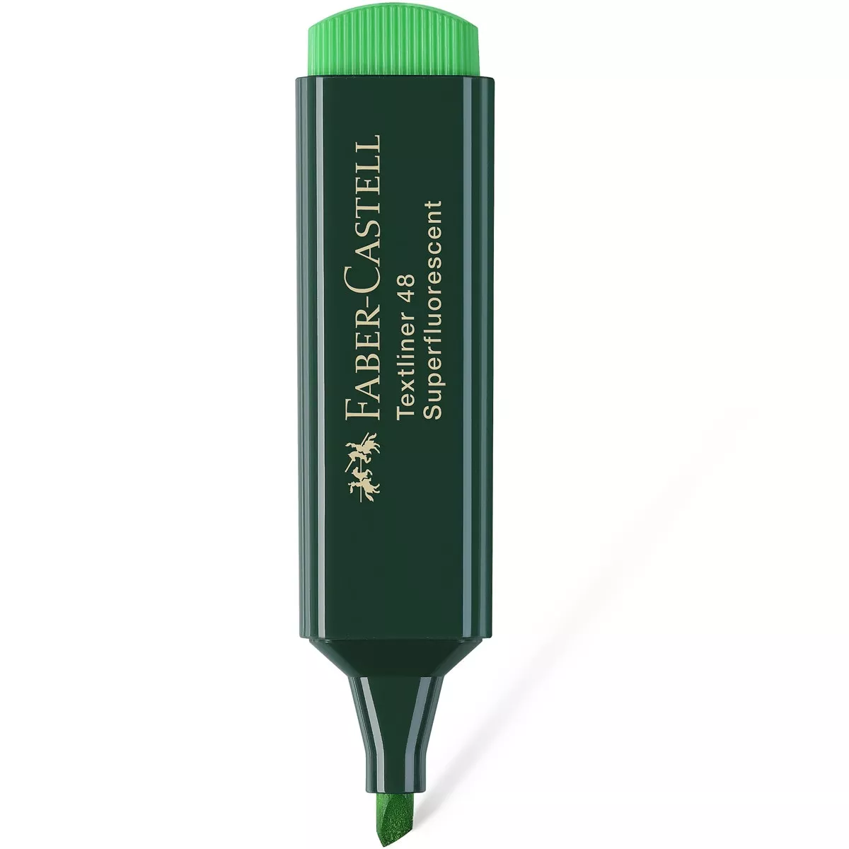 Faber-Castell - Marcador Texliner 48 Punta Biselada Tinta Base Al Agua Recargable Verde Neón barato