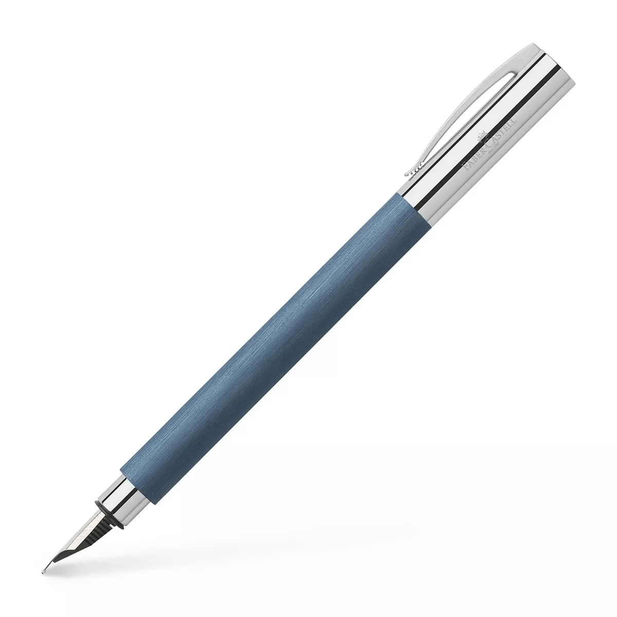 Faber-Castell - Pluma Estilográfica Ambition Resina Preciosa Cepillada Punta F Azul barato