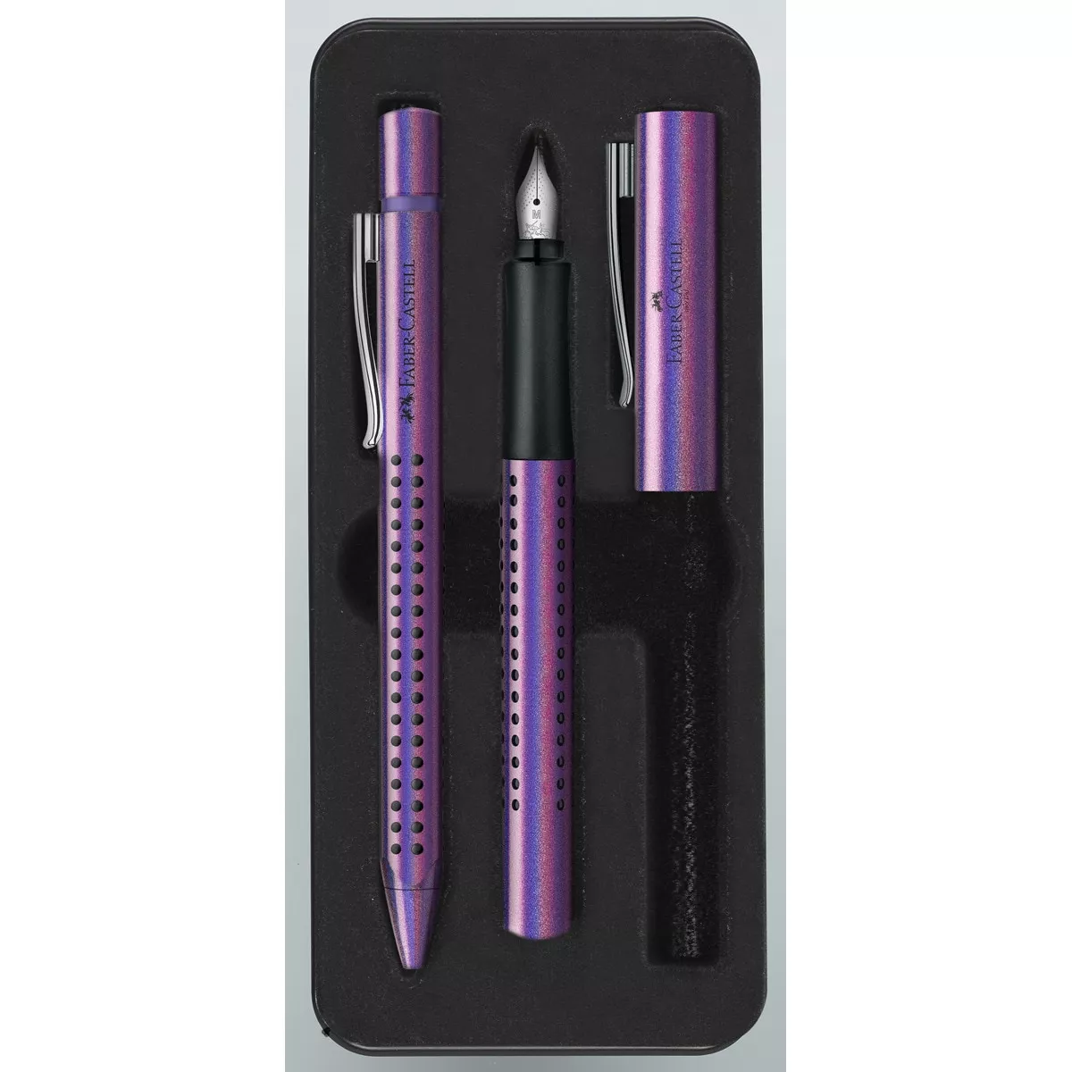 Faber-Castell - Set De Regalo De Bolígrafo Y Estilográfica Grip 2010 Edición GLAM Violeta barato