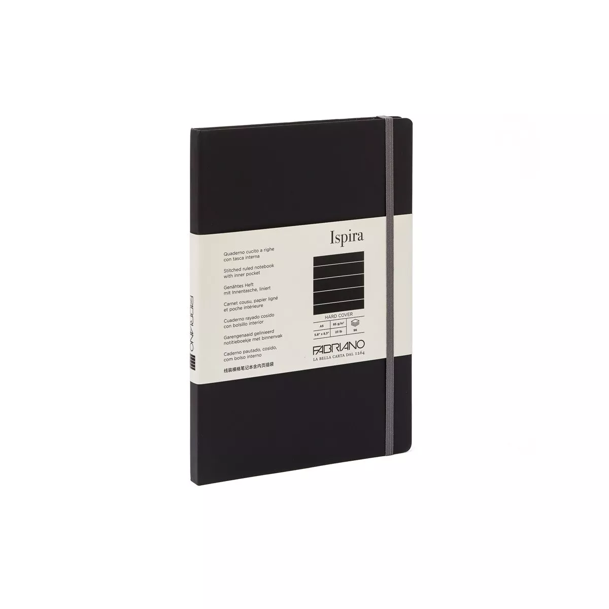 Fabriano Boutique - Cuaderno Ispira Hard A5 Líneas Negro barato