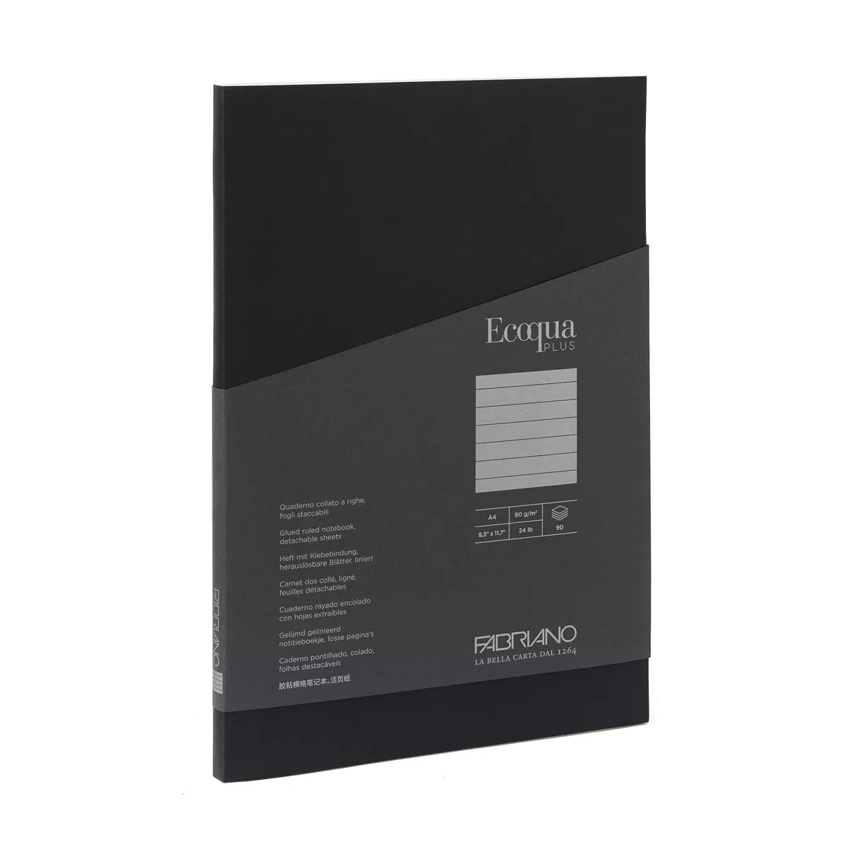 Fabriano Boutique - Libreta A4 Rayado Encolado Ecoqua Plus Negro barato