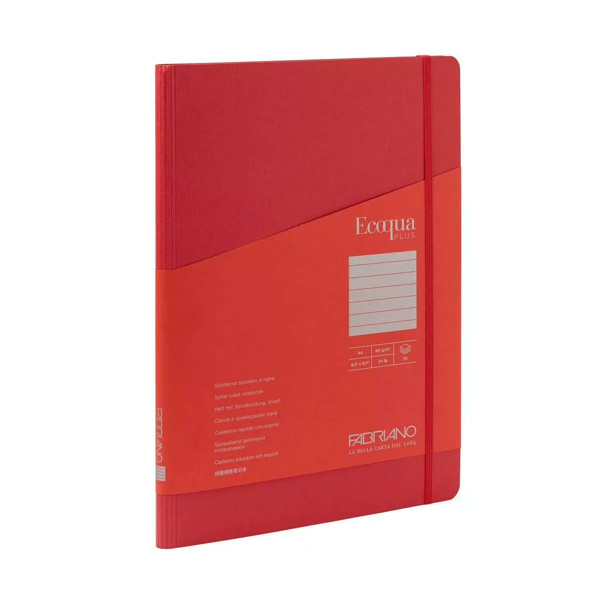 Fabriano Boutique - Libreta A4 Rayado Espiral Escondida Ecoqua Plus Rojo barato