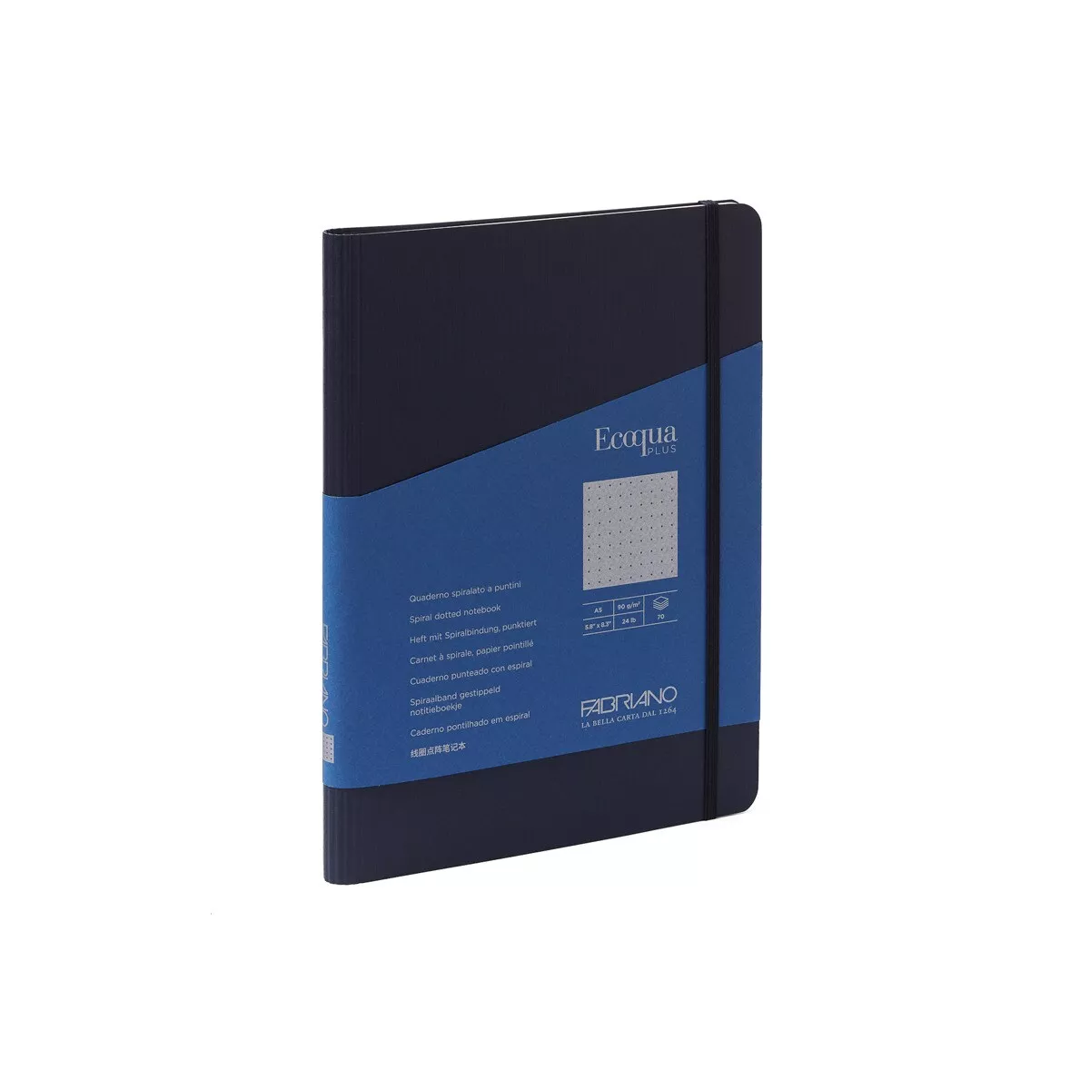 Fabriano Boutique - Libreta A5 Puntos Espiral Escondida Ecoqua Plus Azul Oscuro barato