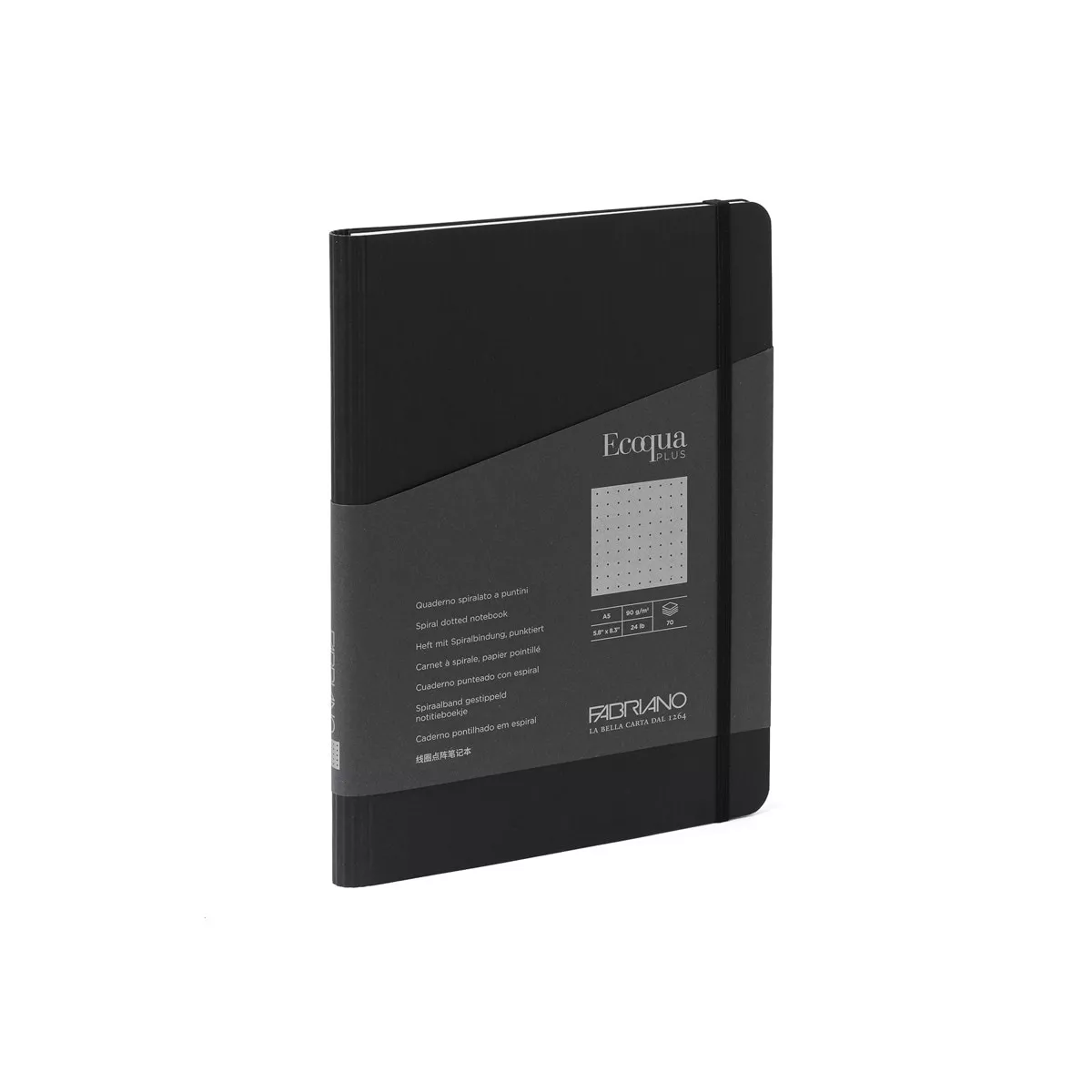Fabriano Boutique - Libreta A5 Puntos Espiral Escondida Ecoqua Plus Negro barato