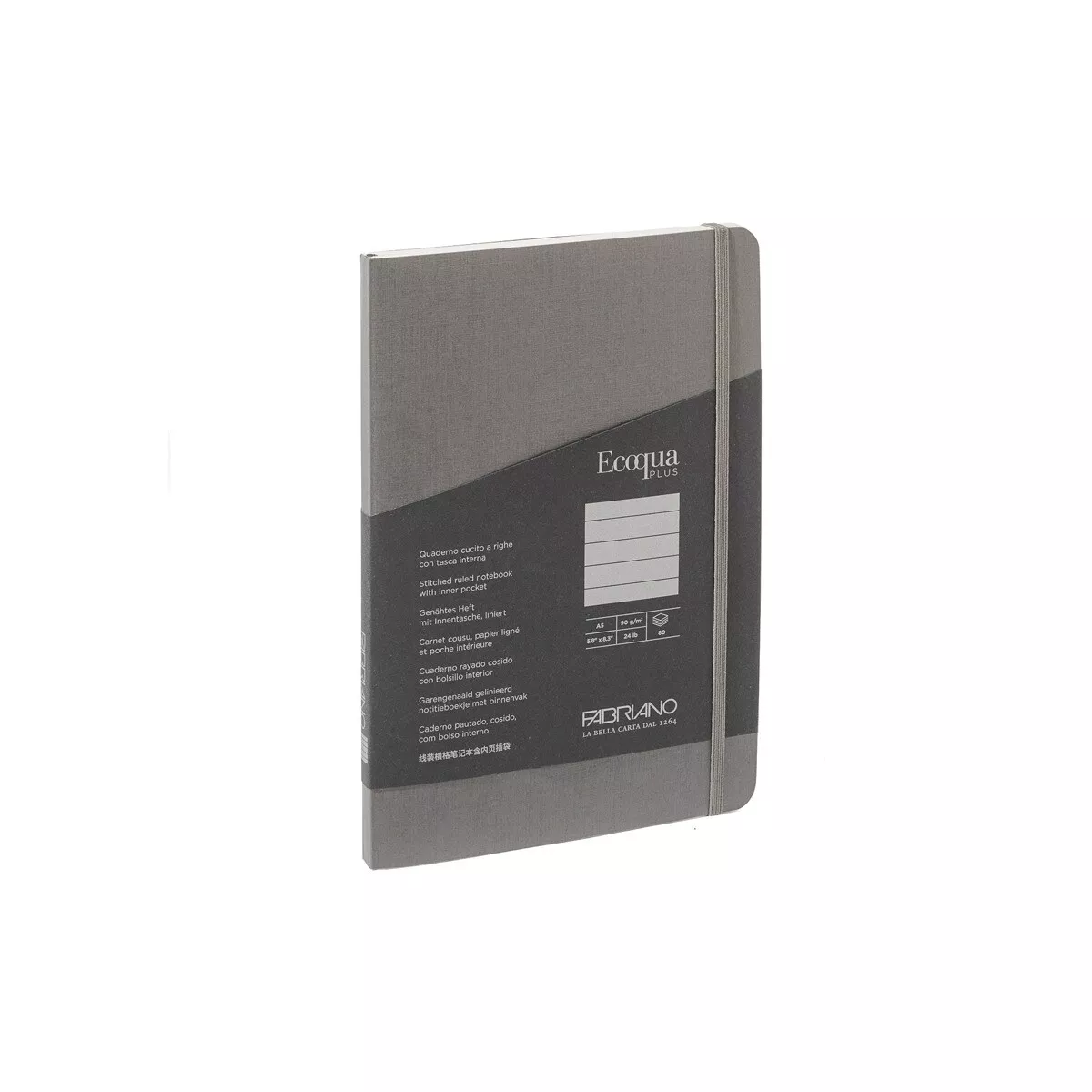 Fabriano Boutique - Libreta A5 Rayado Cosido Ecoqua Plus Antracita barato