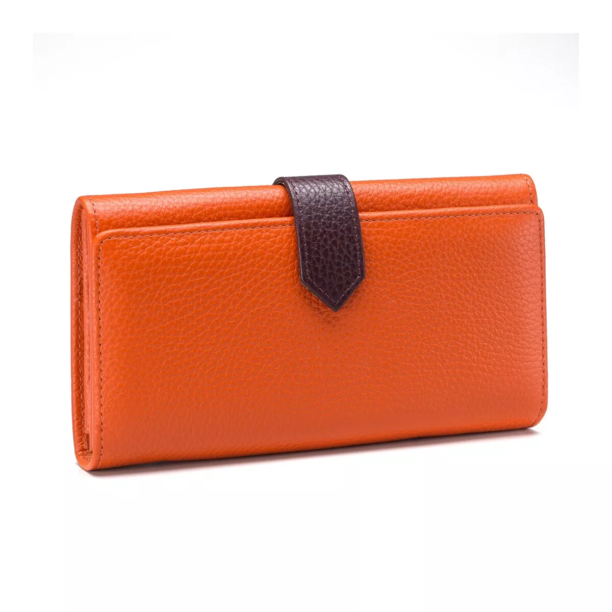 Fabriano Boutique - Monedero Horizontal Sofía Naranja Y Ciruela barato