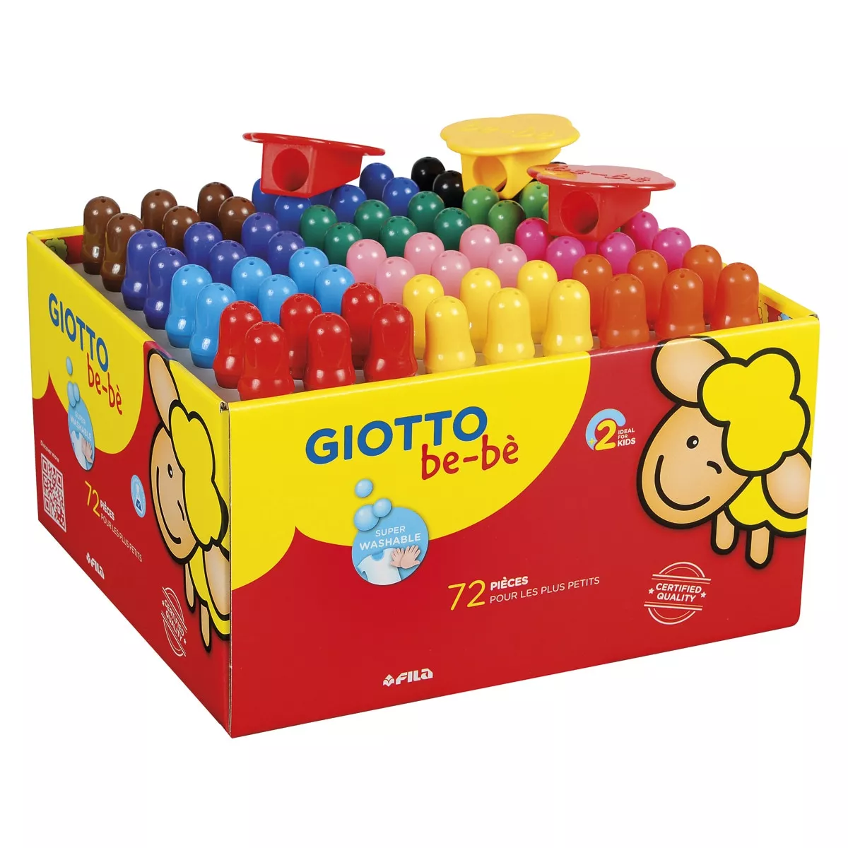 Giotto Be-Bè - Pack 72 Lápices De Colores Con 3 Sacapuntas Schoolpack barato