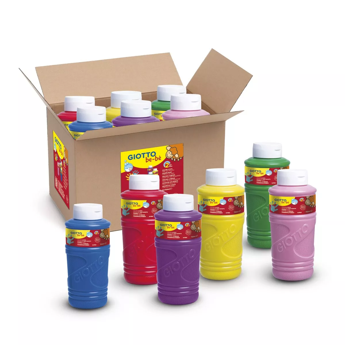 Giotto Be-Bè - Set De Pintura A Dedos 6X750 Ml Colores Del Arcoíris En Oferta Giotto Be-Bè - Set De Pintura A Dedos 6X750 Ml Colores Del Arcoíris Barato