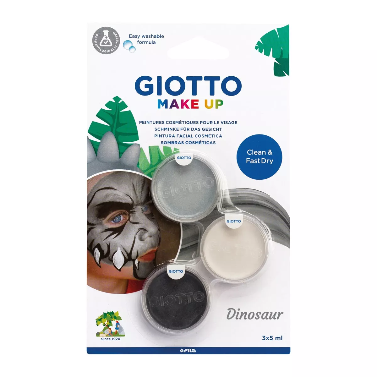 Giotto - Blíster 3 Unidades De Pintura Facial Cosmética Temática Dinosaurio Make Up En Oferta Giotto - Blíster 3 Unidades De Pintura Facial Cosmética Temática Dinosaurio Make Up Barato