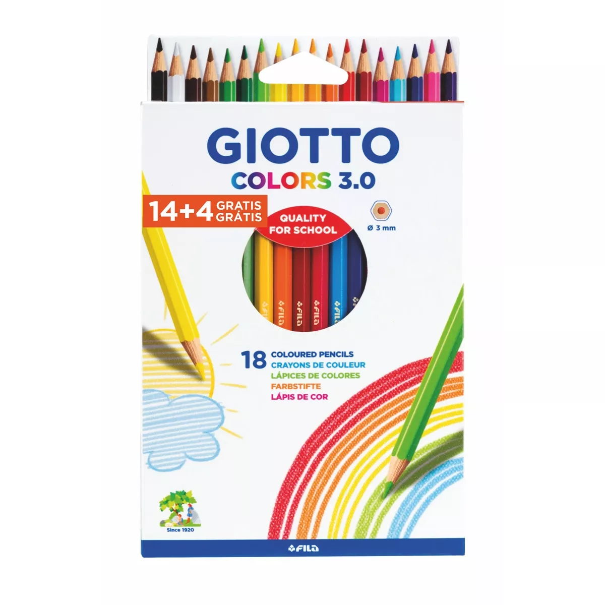Giotto - Estuche 18 Lápices De Colores Promo 14+4 Gratis barato