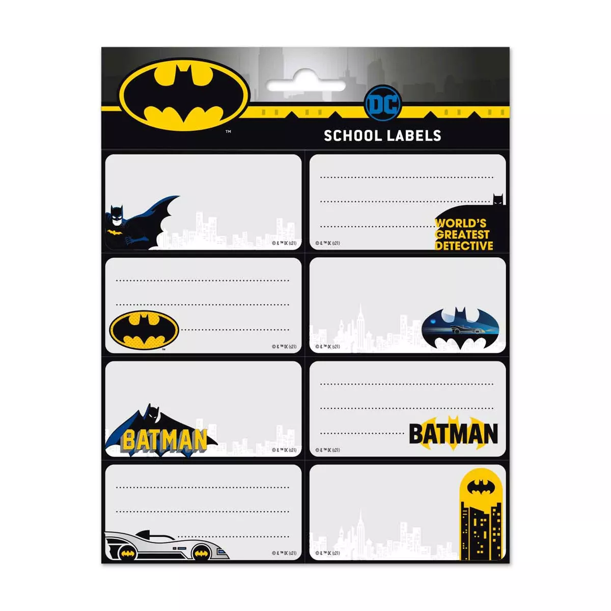 Grupo Erik Editores, S.l. - Pack 16 Etiquetas Adhesivas 8X4 Batman Grupo Erik Editores Azul En Oferta Grupo Erik Editores