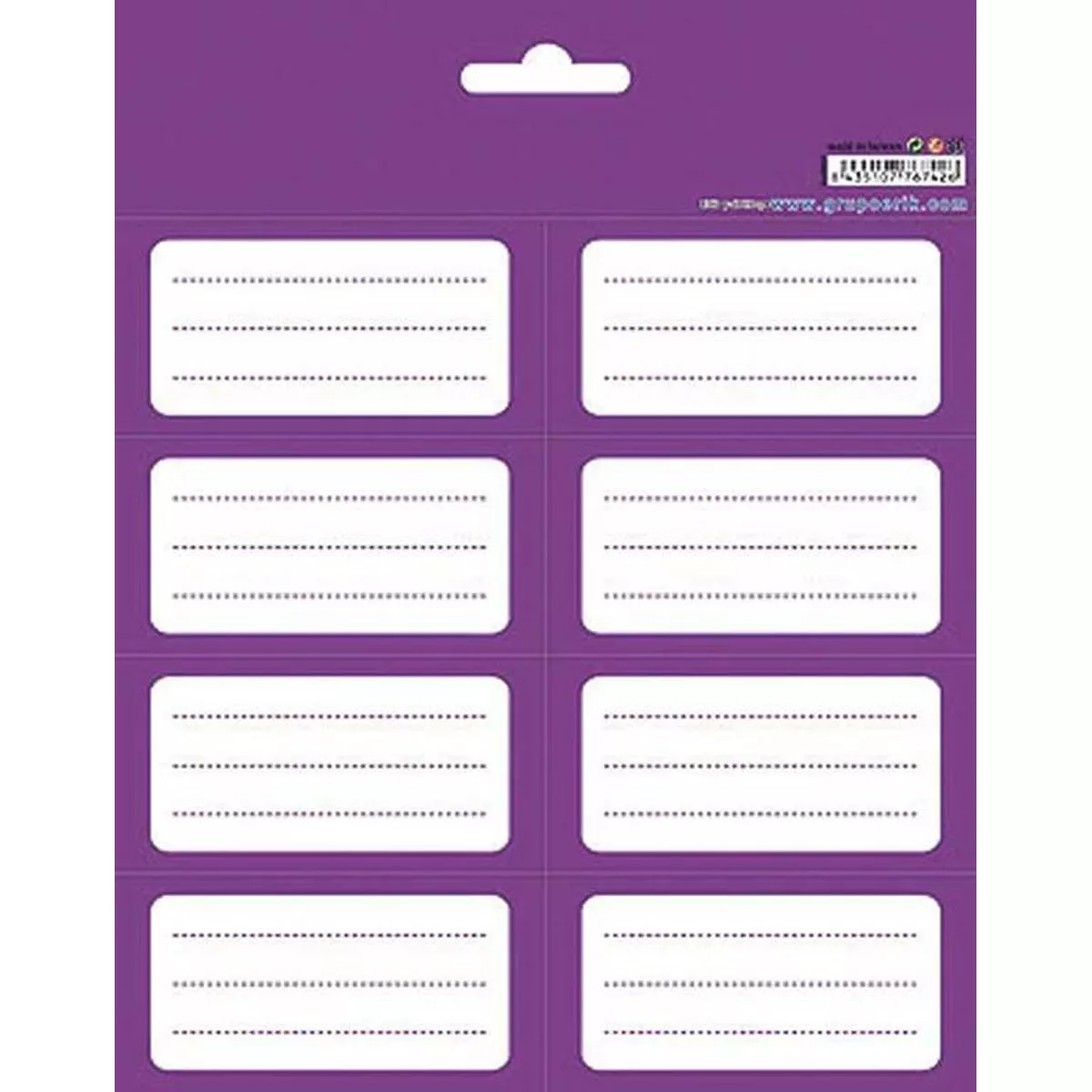 Grupo Erik Editores, S.l. - Pack 16 Etiquetas Adhesivas 8X4 Purple Grupo Erik Editores Morado En Oferta Grupo Erik Editores
